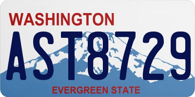 WA license plate AST8729
