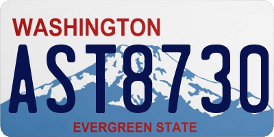 WA license plate AST8730