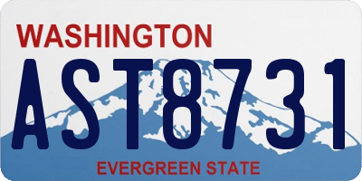 WA license plate AST8731