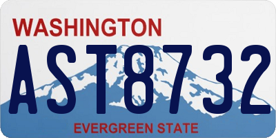 WA license plate AST8732
