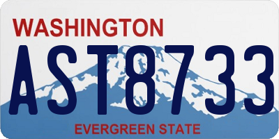 WA license plate AST8733