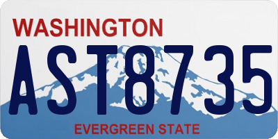 WA license plate AST8735