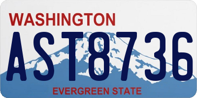 WA license plate AST8736