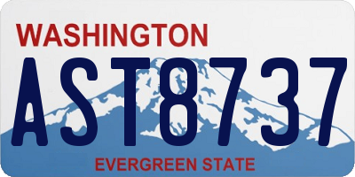 WA license plate AST8737