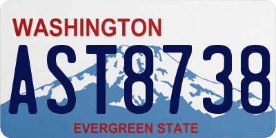 WA license plate AST8738
