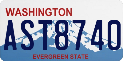 WA license plate AST8740