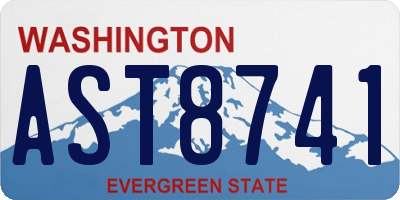 WA license plate AST8741