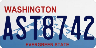 WA license plate AST8742