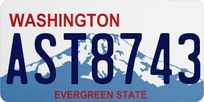 WA license plate AST8743