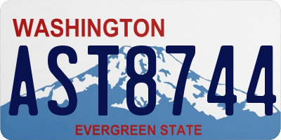 WA license plate AST8744