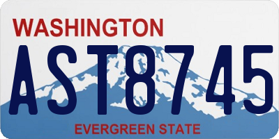 WA license plate AST8745
