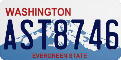 WA license plate AST8746