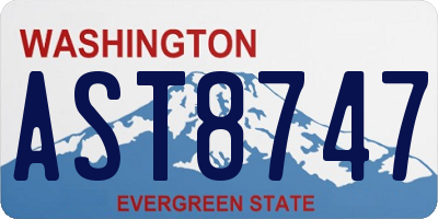 WA license plate AST8747