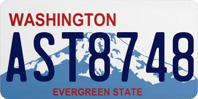WA license plate AST8748