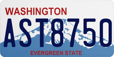 WA license plate AST8750