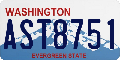 WA license plate AST8751