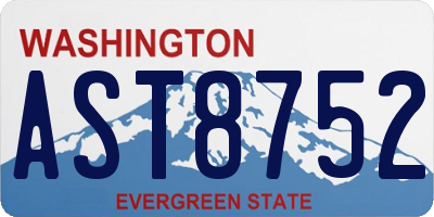 WA license plate AST8752