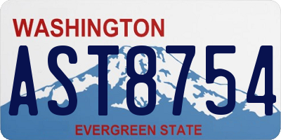 WA license plate AST8754