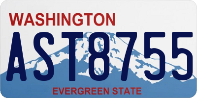 WA license plate AST8755