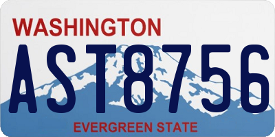 WA license plate AST8756