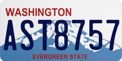 WA license plate AST8757