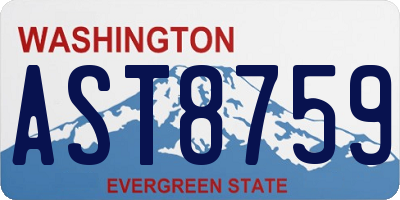 WA license plate AST8759