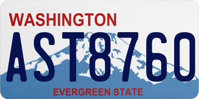 WA license plate AST8760