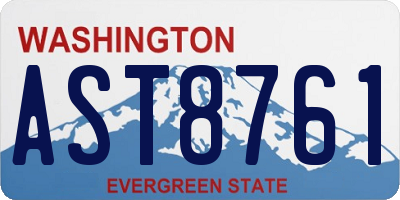 WA license plate AST8761