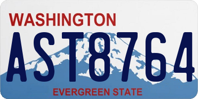 WA license plate AST8764
