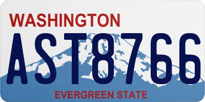 WA license plate AST8766