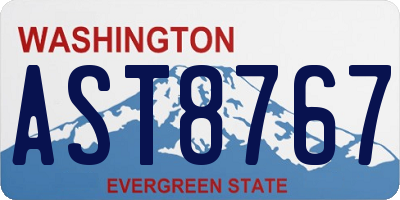 WA license plate AST8767
