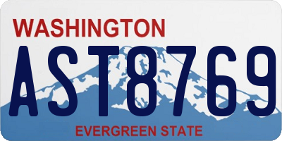 WA license plate AST8769