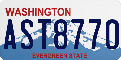 WA license plate AST8770
