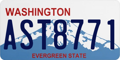 WA license plate AST8771