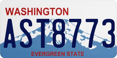 WA license plate AST8773