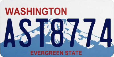 WA license plate AST8774