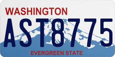 WA license plate AST8775