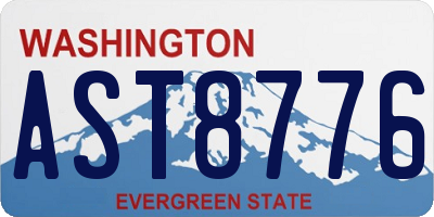 WA license plate AST8776