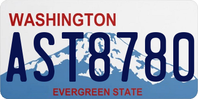 WA license plate AST8780