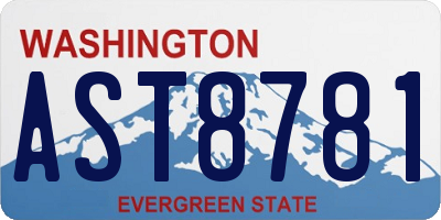 WA license plate AST8781