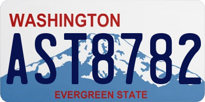 WA license plate AST8782
