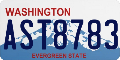 WA license plate AST8783