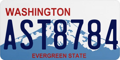 WA license plate AST8784