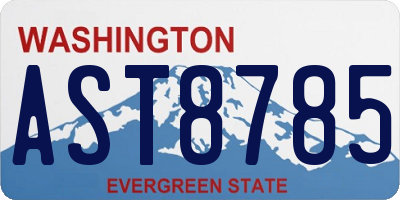 WA license plate AST8785