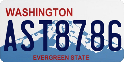 WA license plate AST8786