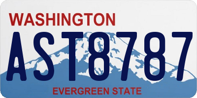 WA license plate AST8787