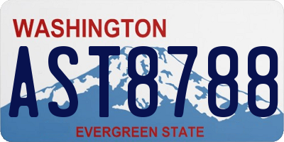WA license plate AST8788