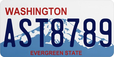 WA license plate AST8789