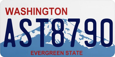WA license plate AST8790