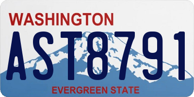 WA license plate AST8791